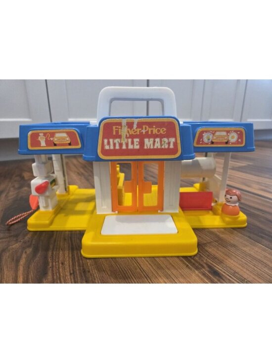 Fisher-Price Other - Vtg 1986 Fisher Price Little People Little Mart #2580 – Base & Girl Figure